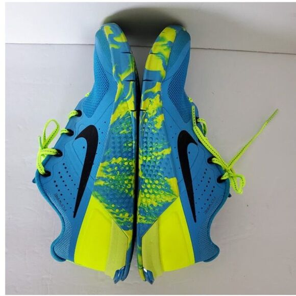 Nike Metcon 2 AMP Blue Glow Volt Neon Yellow CrossFit Size 7 Y2K Retro Sport - Picture 6 of 11